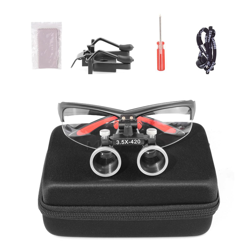 [Australia - AusPower] - Loupes 2.5X 3.5X Magnification Binocular Magnifier Optical Glass Lens (3.5X, Black) 