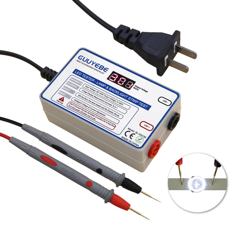 [Australia - AusPower] - LED Tester, TV Backlight Tester for Lamp Bead Repair Testing Output Voltage 0-300V 30mA to Strip Replacement and Test Lights Include as Gold Plated Pin and Tools GuuYebe 