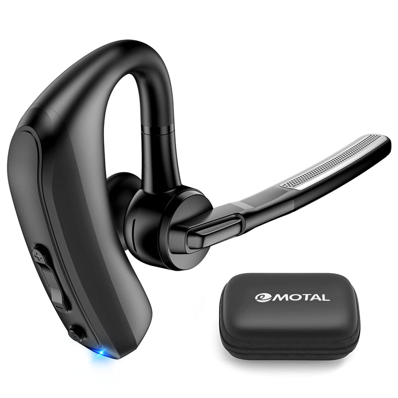 [Australia - AusPower] - emotal Bluetooth Headset Dual-Mic ENC +CVC 8.0 Noise Cancelling Aptx HD HiFi Stereo15Hours HD Talktime 200Hours Standby Bluetooth Earpiece Compatible for iOS/Android Cellphone with Storage Case EM-U8 