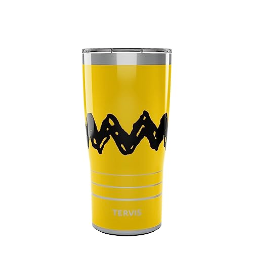 Tervis Traveler Peanuts Charlie Stripe Triple Walled Insulated Tumbler Travel Cup Keeps Drinks Cold & Hot, 20oz, Stainless Steel
