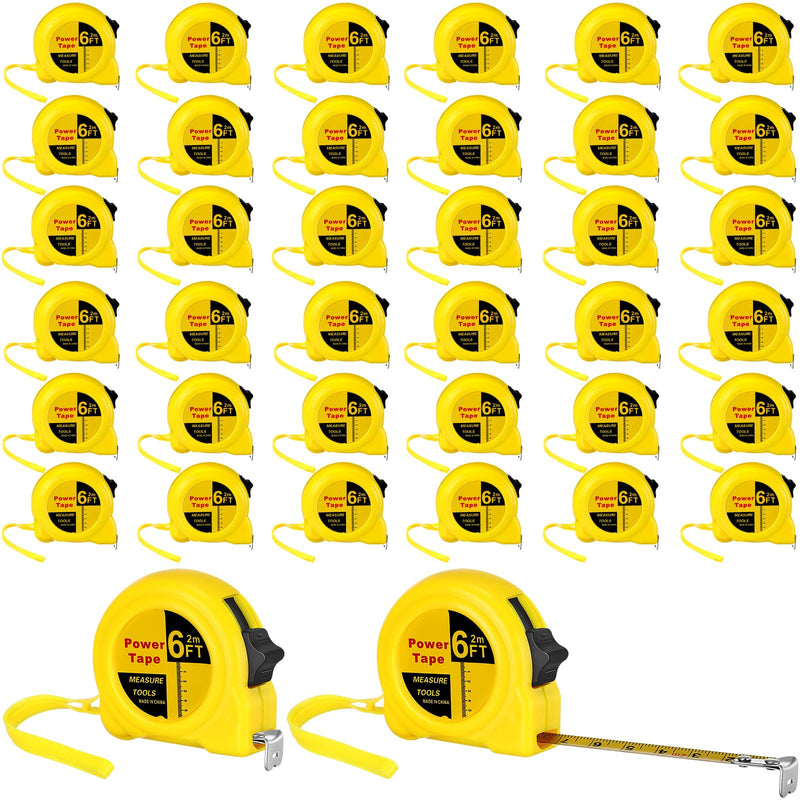 [Australia - AusPower] - Xuhal 48 Pcs 6 ft Mini Tape Measure Bulk Measuring Tape Imperial and Metric Pocket Self Locking Easy to Read with Inches and Centimeters for Designer Decorator 