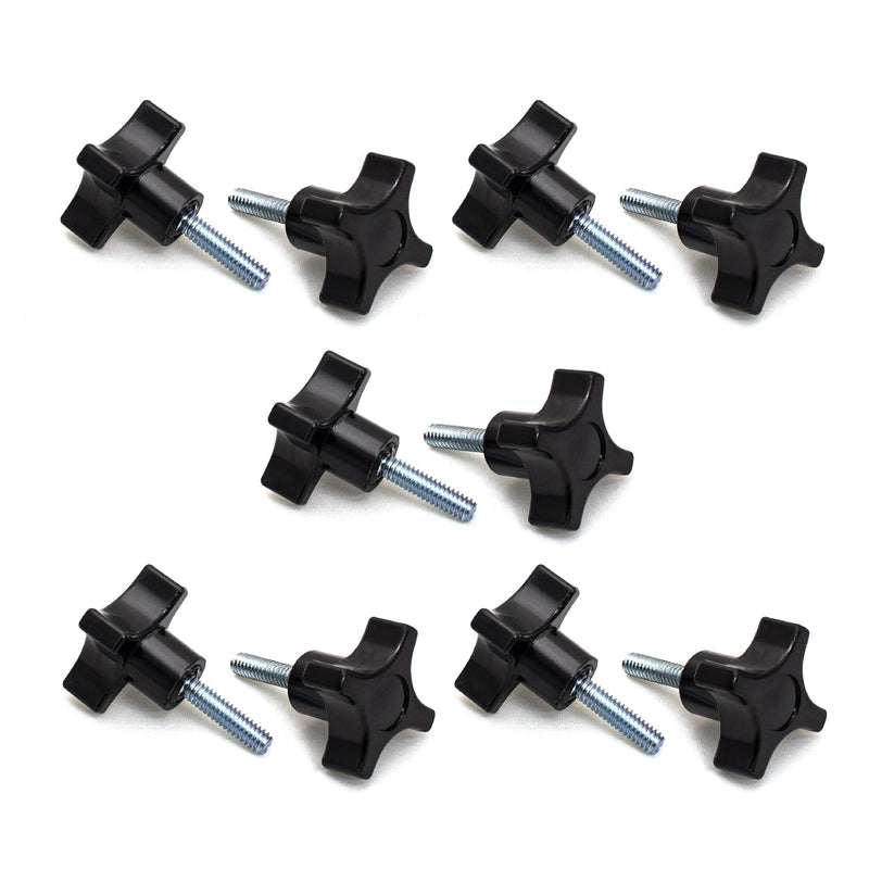 [Australia - AusPower] - POWERTEC QNB3009-P2 4-Point Stud Knobs, 5/16"-18 Threaded Thumb Screw Star Knob with 1" Stud, 10 PK 
