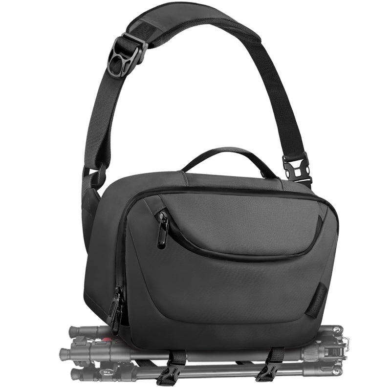 [Australia - AusPower] - Camera Sling Bag,Waterproof Camera Case with Tripod Holder,DSLR/SLR/Mirrorless Camera Bags Crossbody for photographers-Black Black 