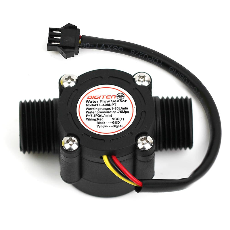 [Australia - AusPower] - G1/2 ’’ Flow Hall Sensor with NPT thread, 1-30L/Min Flow Meter, Flowmeter Counter, Arduino, Raspberry Pi, and Reverse Osmosis Filter Compatible 
