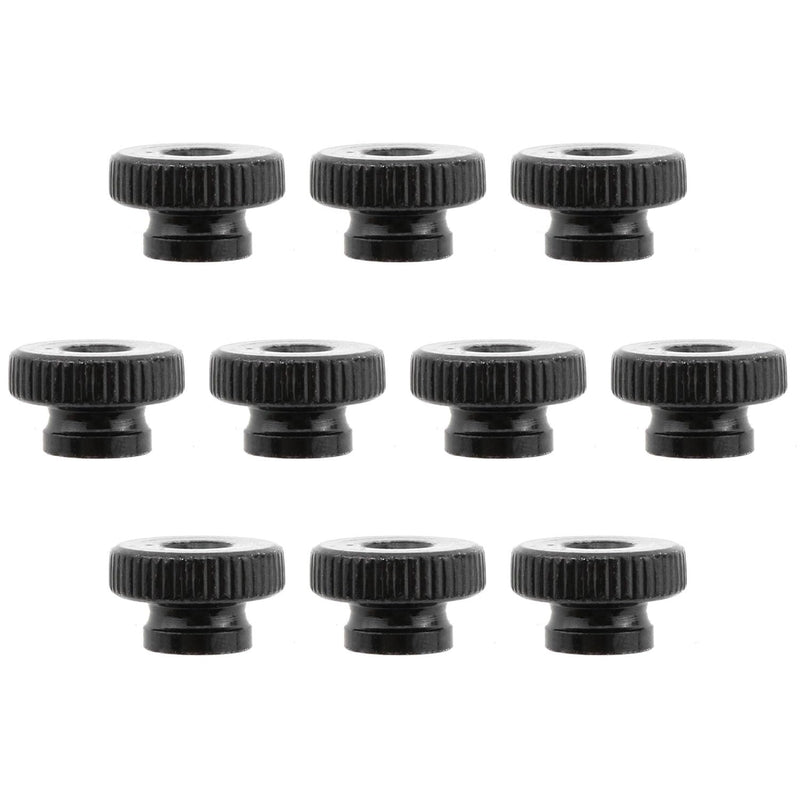 [Australia - AusPower] - 10pcs Knurled Thumb Nuts M4 x 0.7mm Black Metal Round Knobs Hand Nuts for 3D Printer Parts 
