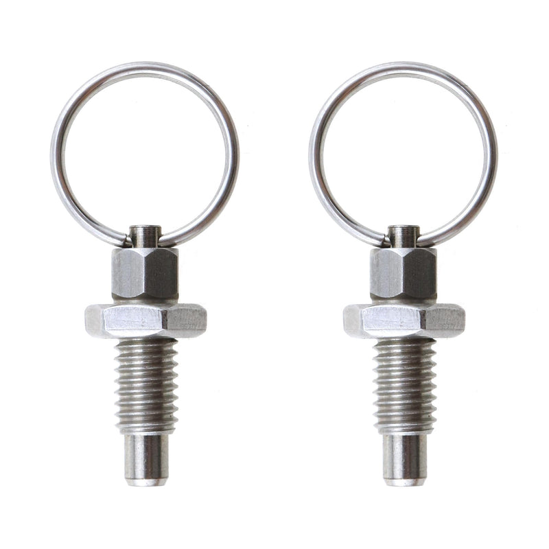 [Australia - AusPower] - 2pcs Spring Plunger with Pull Ring M6 Index Plunger with Ring Pull Spring Loaded Retractable Stainless Steel Locking Pin 