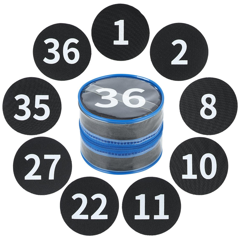 [Australia - AusPower] - 36 Pack Black Carpet Floor Circle Sit Markers with Numbers 1-36, Classroom Spot Markers for Teachers, Students, Kids - 4 Inch Floor Dots for Home, Elementary, Preschool 