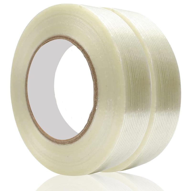 [Australia - AusPower] - 5.5 Mil 2 Rolls 1 Inch x 55 Yards Filament Tape - Heavy Duty Fiberglass Reinforced Packing Tape 1 Inch X 2 Pack 