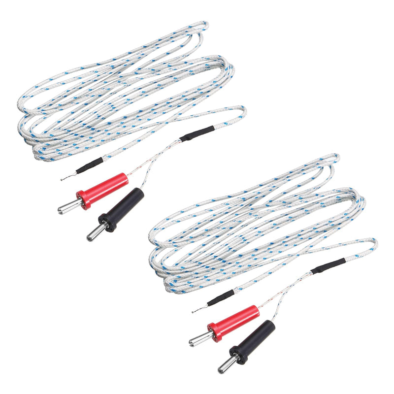 [Australia - AusPower] - MECCANIXITY 2pcs Banana Plug Test Lead Male to Male Multimeter Cable Fiberglass 10ft Banana Tip Plugs 4mm for Multimeter Thermometer Speaker Cable 