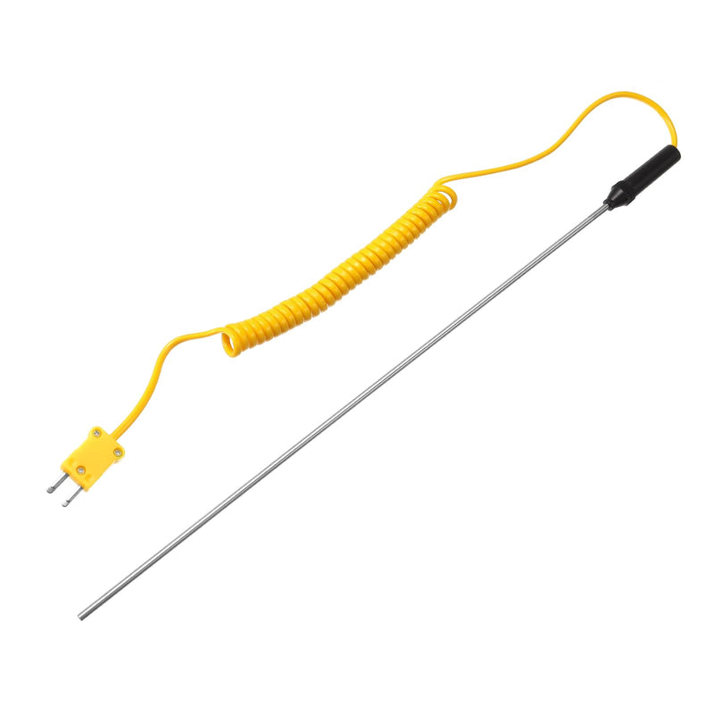[Australia - AusPower] - MECCANIXITY Surface Thermocouple 12" Probe K Type Yellow Coiled Wire -50 to 650C for Temperature Senor Measurement 