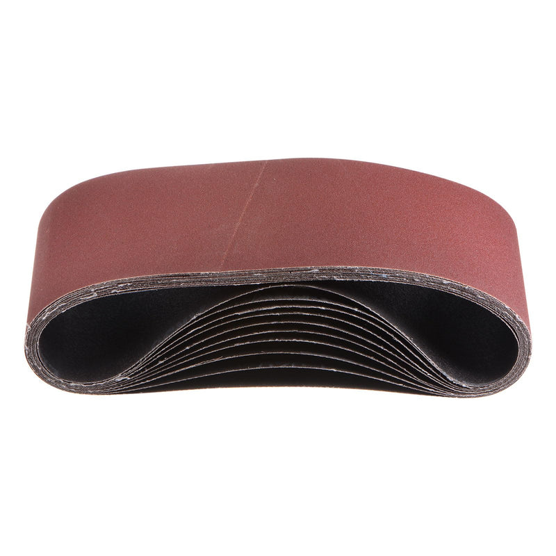 [Australia - AusPower] - 10pcs Sanding Belts 4 x 24 Inch Belt Sander Paper 320 Grit Aluminum Oxide Sandpaper Belt for Sanding Polishing Wood Metal Paint 