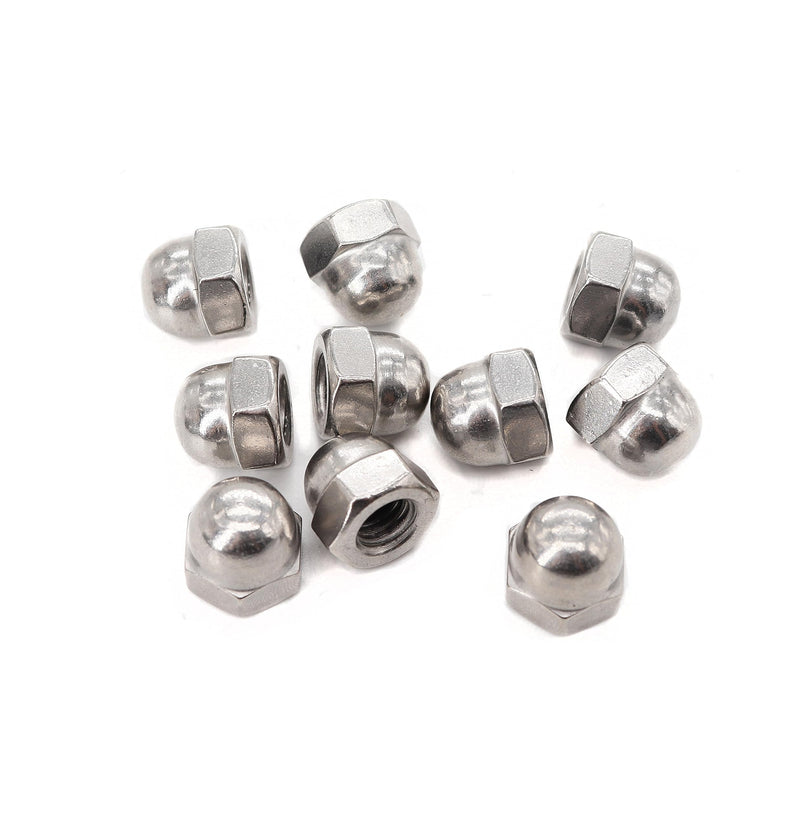 [Australia - AusPower] - SAE 1/2-13 Acorn Nuts, 10 Pieces, 304 Stainless Steel, Plain Finish SAE 
