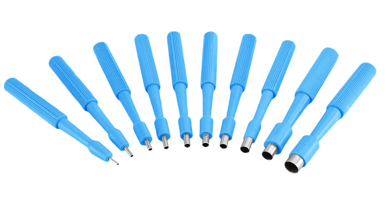 [Australia - AusPower] - Disposable Biopsy Punch Curettes - Box of 10 - Sterile Biopsy Dermal Punch Curette for Piercing with Protective Handle (2 mm) 2 mm 