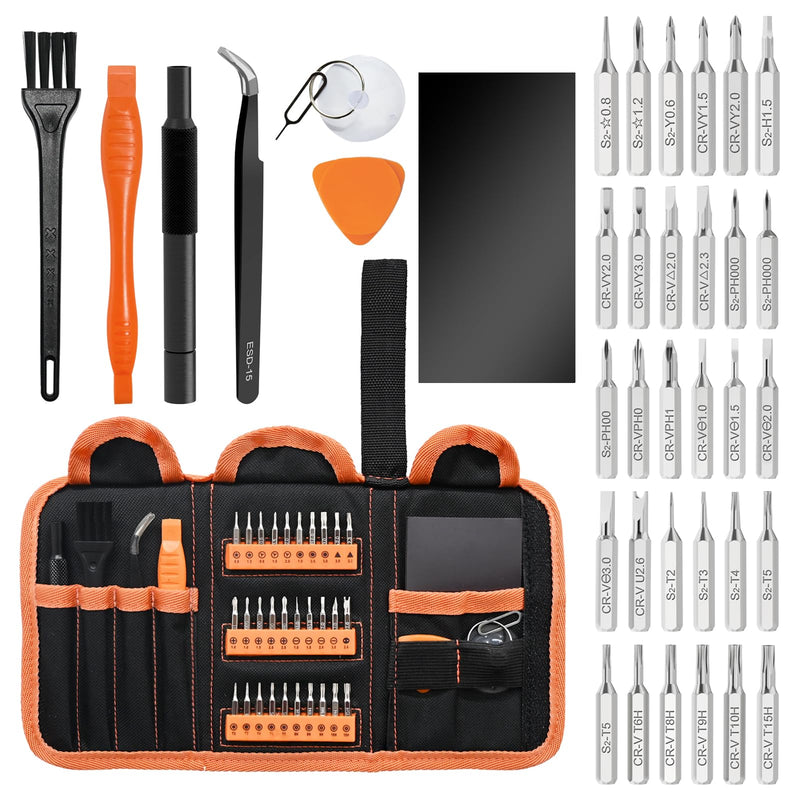 VCELINLK Mini Precision Screwdriver Set with 30Pcs Torx T6 T8 T9 T15, P5, Phillips PH00, Triwing Y00 Bits, Repair Tool Kit Compatible with Ring Doorbell, PS4/5, Switch, Macbook, Xbox, Laptop, iPhone