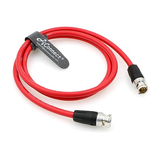12G HD BNC SDI BNC Cable Orignial Neutrik BNC Male to Male 75 Ohm Coaxial Cable for 4K Video Camera (Red 1M) Red