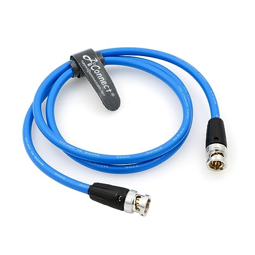 12G HD BNC SDI BNC Cable Orignial Neutrik BNC Male to Male 75 Ohm Coaxial Cable for 4K Video Camera (Blue 1M) Blue
