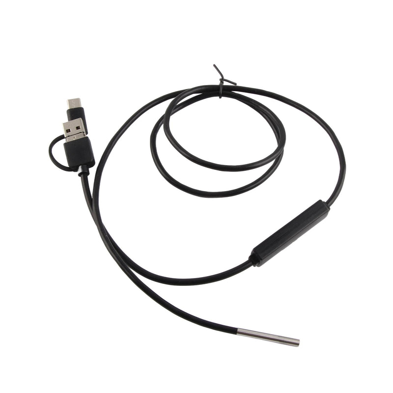 3-in-1 USB Endoscope Type C, 3.9 mm Lens, Waterproof Inspection Camera, Endoscope with 6 LED Lights (1 Meter Soft Wire) 1 Meter weicher Draht