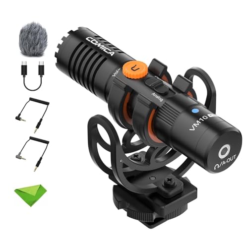 COMICA VM10 PRO Shotgun Microphone,USB C Mic for Camera, Smartphone, Tablet, PC.Ideal for Vlogging, Live Streaming,Recoding.Dual-Mode Video USB Shotgun Microphone with Gain Control Comica VM10 Pro