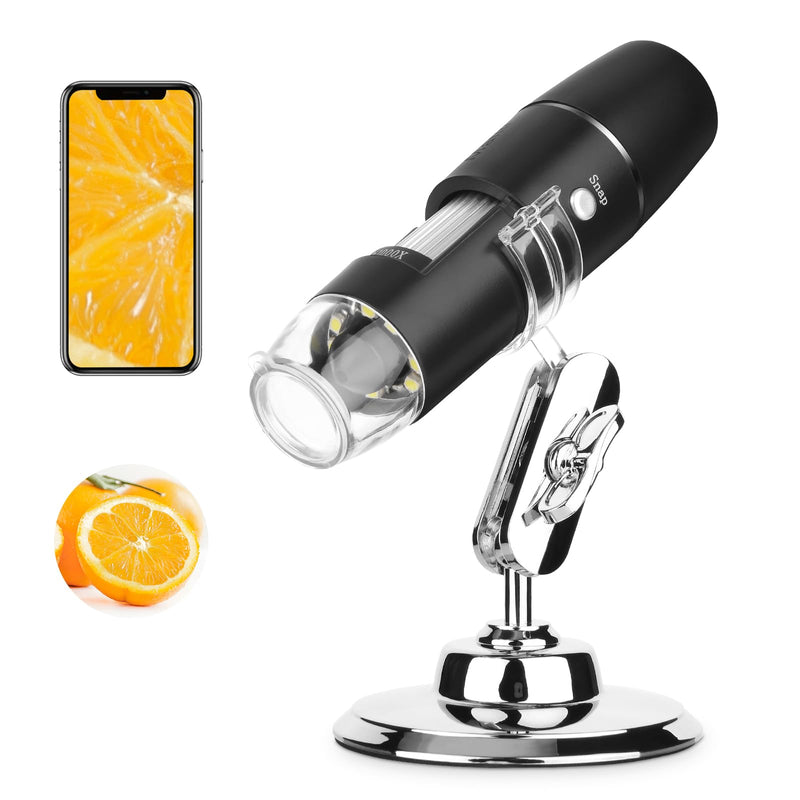 [Australia - AusPower] - Handheld Digital Microscope Wireless Portable for Kids Adults 50x-1000x Magnification with 360 Rotate Stand Compatible with iOS/Android iPhone, iPad 