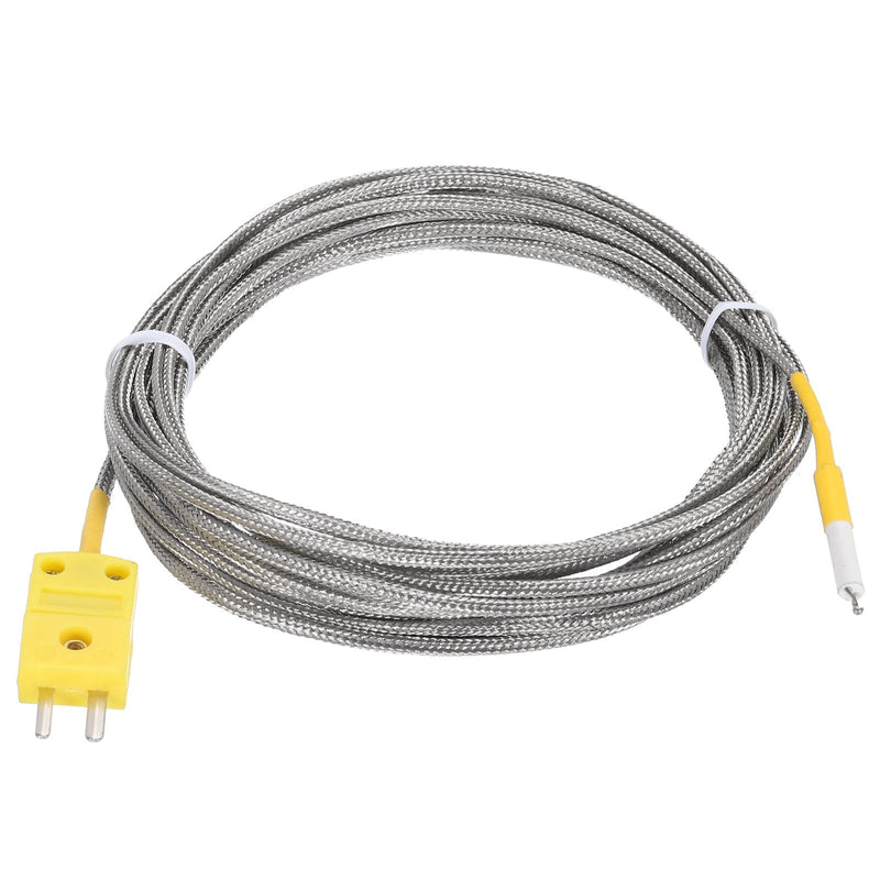 [Australia - AusPower] - MECCANIXITY K Type Thermocouple Mini Connector Temperature Sensor Probes Metal Shielded Wire 16ft -50 to 800°C(-58 to 1472°F) 