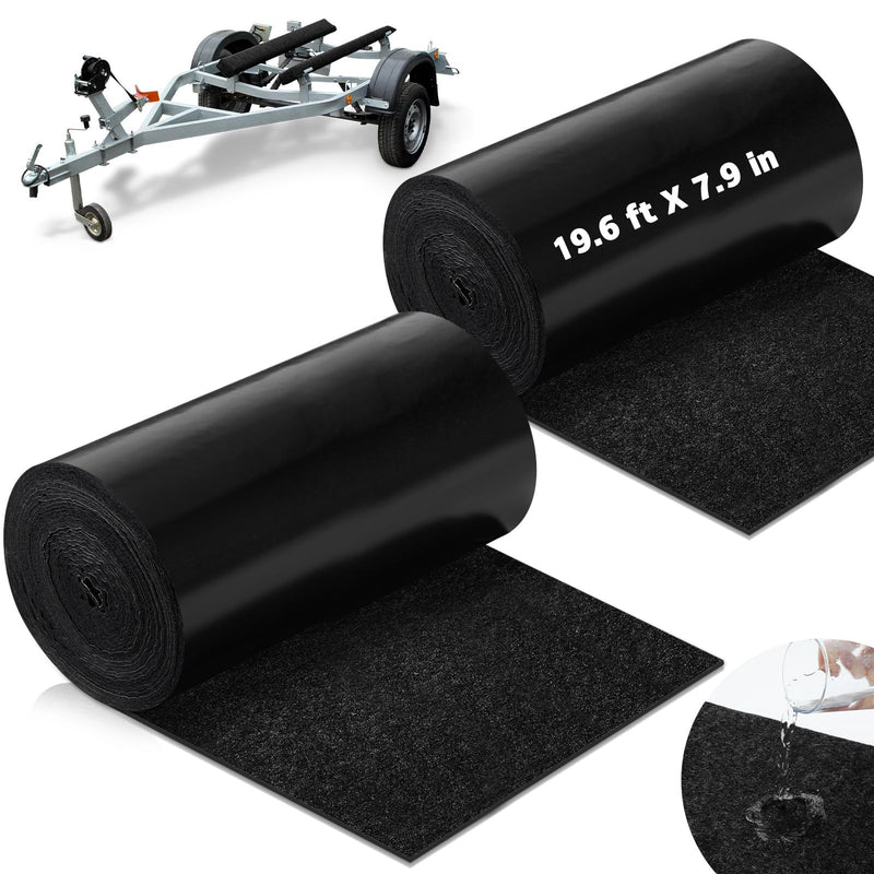 Tinideya Black Boat Trailer Bunk Carpet Water Proof Bunk Carpet Marine Boat Bunk Carpet Outdoor Boat Trailer Bunk Covers Trailer Boat Bunk Padding for Boats Trailers 1 19.6 ft x 7.9 Inches