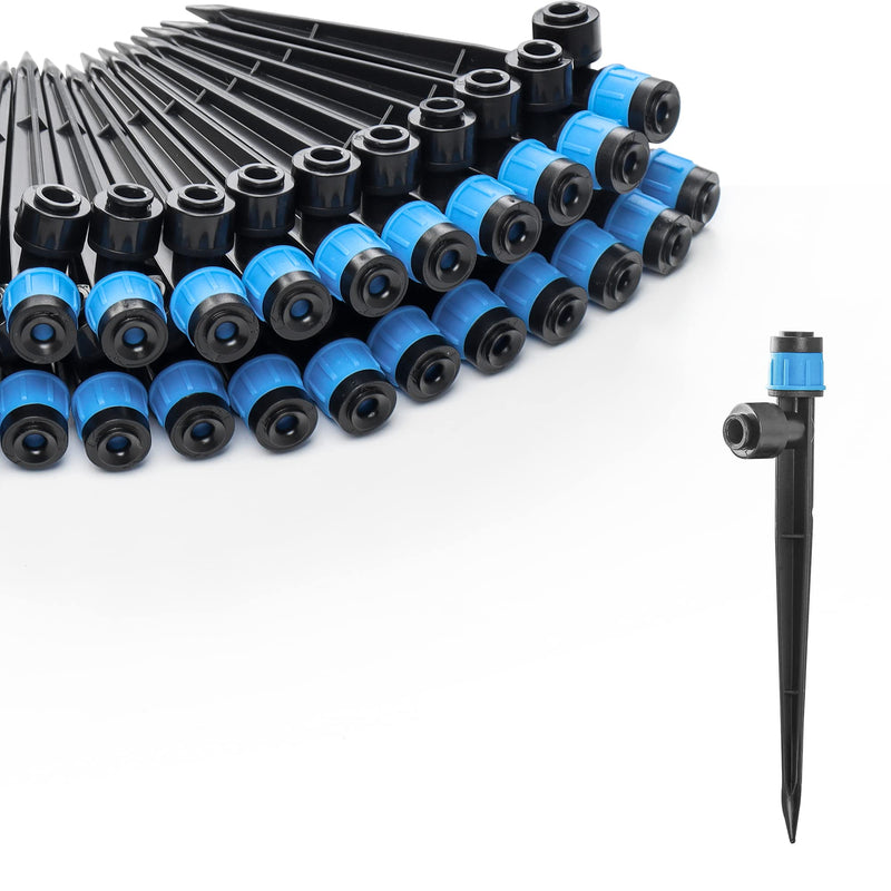 [Australia - AusPower] - 30PCS Easy-Connect Drip Irrigation Emitters Fan Shape for 1/4 inch Irrigation Tubing, Adjustable Water Flow Drip Emitters with Stake Pack of 30 Blue 