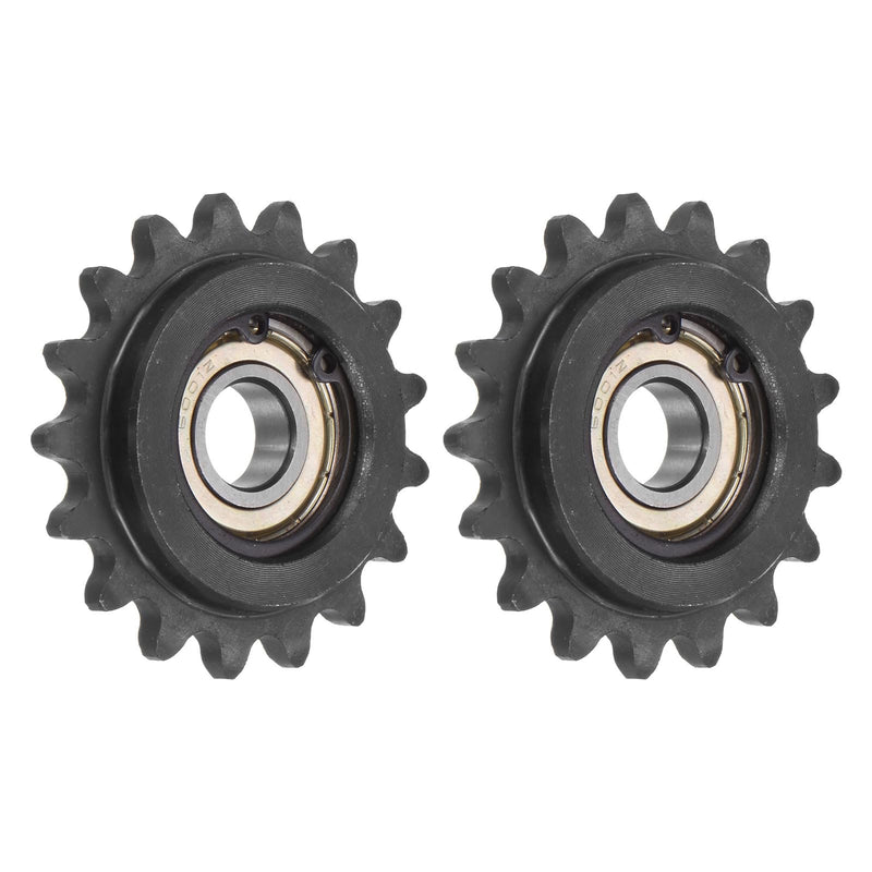 [Australia - AusPower] - uxcell #35 Chain Idler Sprocket, 12mm Bore 3/8" Pitch 17 Tooth Sprocket Tensioner, C45 Carbon Steel 35 Roller Chain Sprocket with Bearing for ISO 06C Chain, 2Pcs 56mmx12mm 