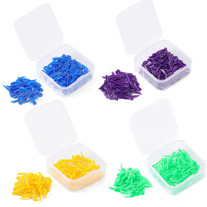 [Australia - AusPower] - 4Boxes Diastema Wedges, Disposable Plastic Poly-Wedges Dental Fixing Wedge with Hole, Included: L, M, S, Super Small Mix 