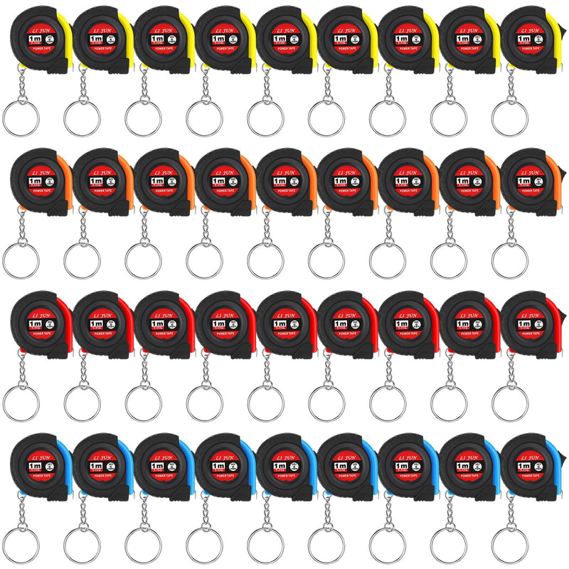 [Australia - AusPower] - 36 Pcs Father's Day Dad Gifts Mini Tape Measure Keychain Bulk Retractable Measuring Tape with Slide Lock 3 Ft/ 1m Portable Pocket Small Tape Measure for Dad Party Favors 