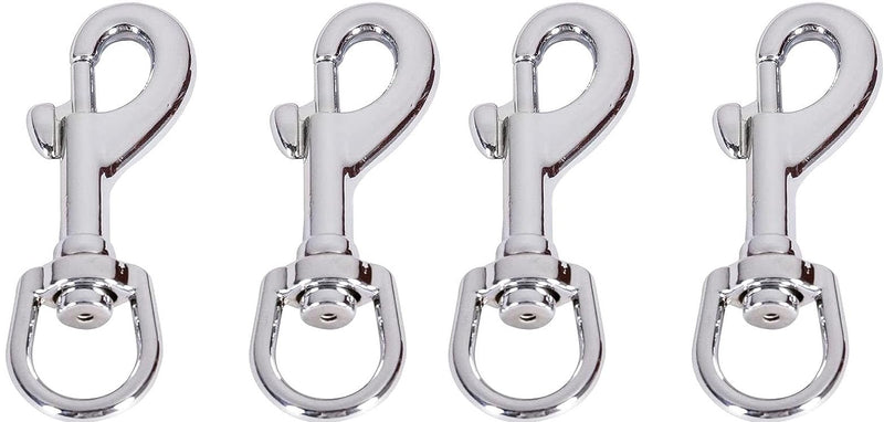 [Australia - AusPower] - 4PCS Flag Swivel Snap Clips Stainless Steel Flag Snaps Hooks Heavy Duty Metal Flagpole Accessories Eye Bolt Clips for Pet Leash, Key Chain, Leather Craft (Silver Clip) silver clip 