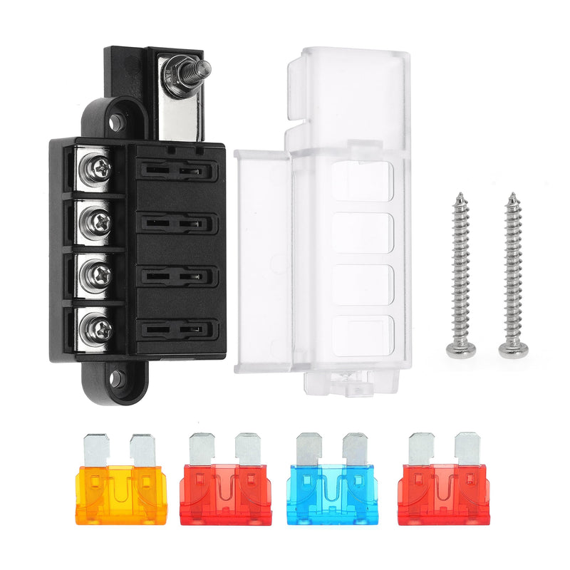 [Australia - AusPower] - 4 Circuit Fuse Block for ST Blade #5045 with Cover for Marine 