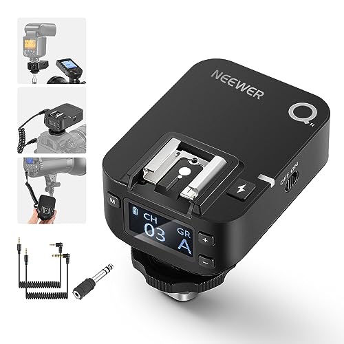 NEEWER QR 2.4G Wireless Flash Receiver for NEEWER QPRO-C, QPRO-N, QPRO-S Triggers, Single Contact with 2.5mm Sync Port, Hot Shoes, 1/4" Thread, Compatible with Godox Yongnuo NEEWER Vision4 S101 NW700