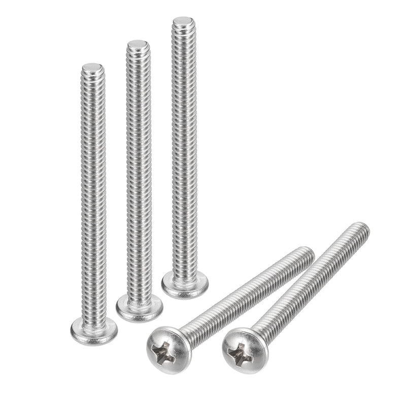 [Australia - AusPower] - uxcell #10-24x4 Pan Head Machine Screws, 304 Stainless Steel 18-8 Screw, Phillips Drive, Fully Threaded, Bright Finish, Pack of 10 #10-24x4" 