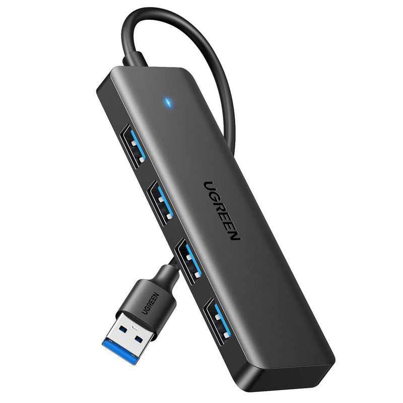 [Australia - AusPower] - UGREEN USB 3.0 Hub, 4 Ports USB A Splitter Ultra-Slim USB Expander for Mouse, Keyboard, Flash Drive, U Disk, Printer Compatible with Laptop, Desktop PC, Xbox, PS5, and More 0.5 ft 
