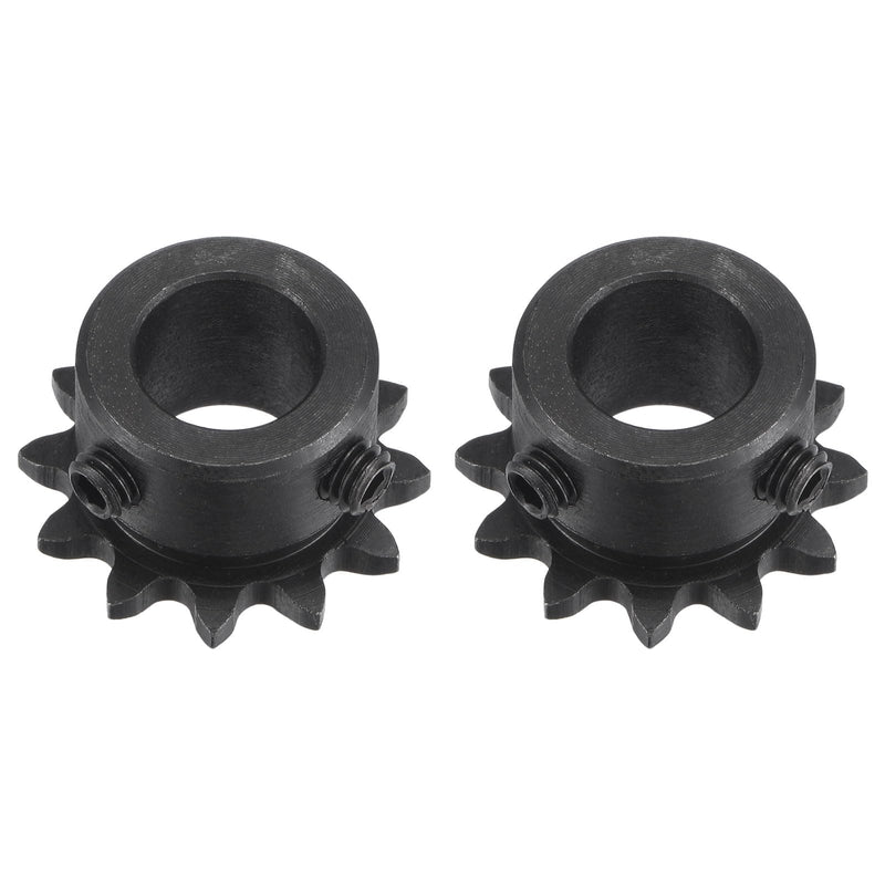 [Australia - AusPower] - uxcell #25 Chain Roller Sprocket, 12mm Bore 1/4" Pitch 12 Tooth Single Strand Chain Sprocket, C45 Carbon Steel 25 Roller Chain Sprocket with Set Screws for ISO 04C Chain, 2Pcs 27.5mmx12mm 