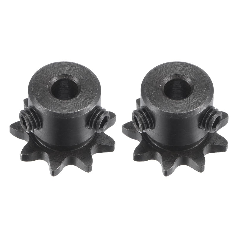 [Australia - AusPower] - uxcell #25 Chain Roller Sprocket, 5mm Bore 1/4" Pitch 9 Tooth Single Strand Chain Sprocket, C45 Carbon Steel 25 Roller Chain Sprocket with Set Screws for ISO 04C Chain, 2Pcs 21mmx5mm 