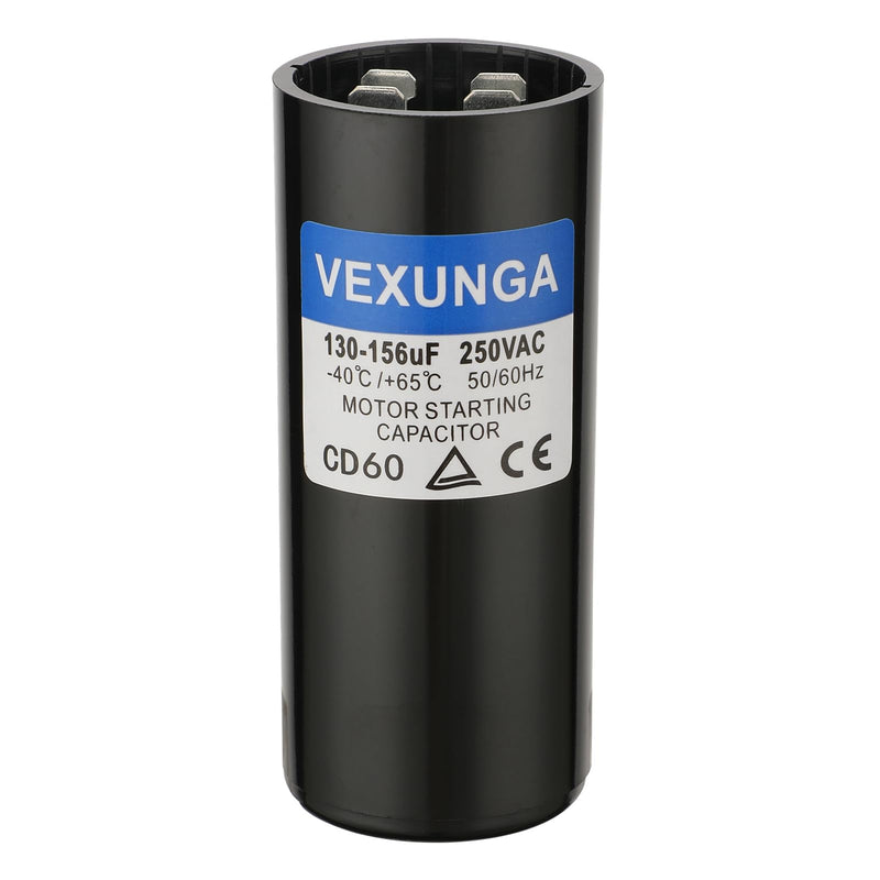 [Australia - AusPower] - 130-156 uF MFD 250 VAC 50/60 Hz Round Motor Start Capacitor CD60 Single Phase Capacitors for AC Motors Starting or Pool Pump or Well Pump 130-156 MFD 250V 