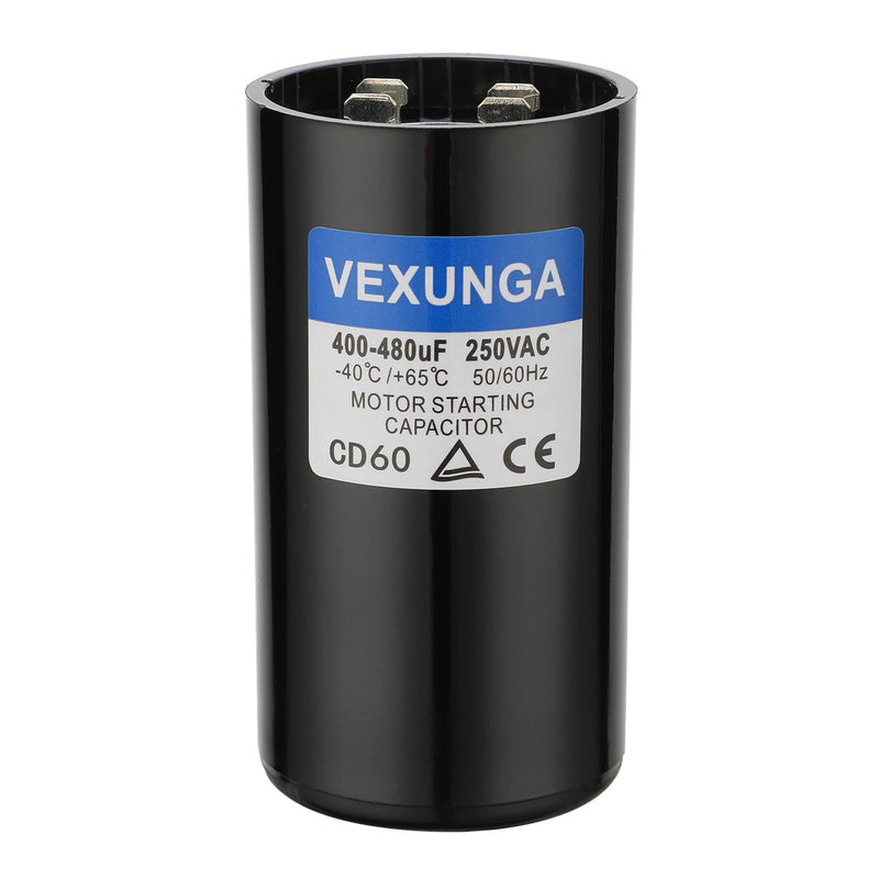 [Australia - AusPower] - 400-480 uF MFD 250 VAC 50/60 Hz Round Motor Start Capacitor CD60 Single Phase Capacitors for AC Motors Starting or Pool Pump or Well Pump 400-480 MFD 250V 