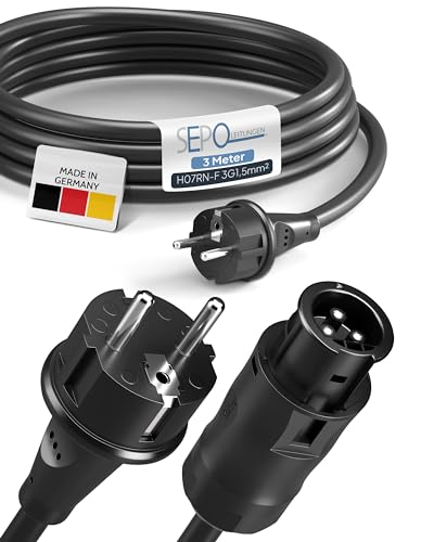 BC01 Balcony Power Station Cable - Female to Schuko Plug 3 m (IP44) Including 0% VAT According to § 12 Paragraph 3 UStG - AC Extension Cable for Inverter Deye, Envertech, TSUN, NEP 3 metres