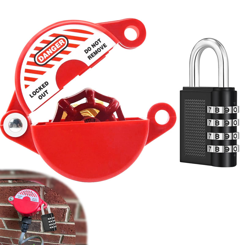 [Australia - AusPower] - smseace 1Pack Gate Valve Lockout Device with Coded Lock Suited for 1to2-1/2 gate Valve Handles Gate Valve Lockout Water Spigot Lock for Outdoor Faucet Water Spigot Faucet Devices 1 