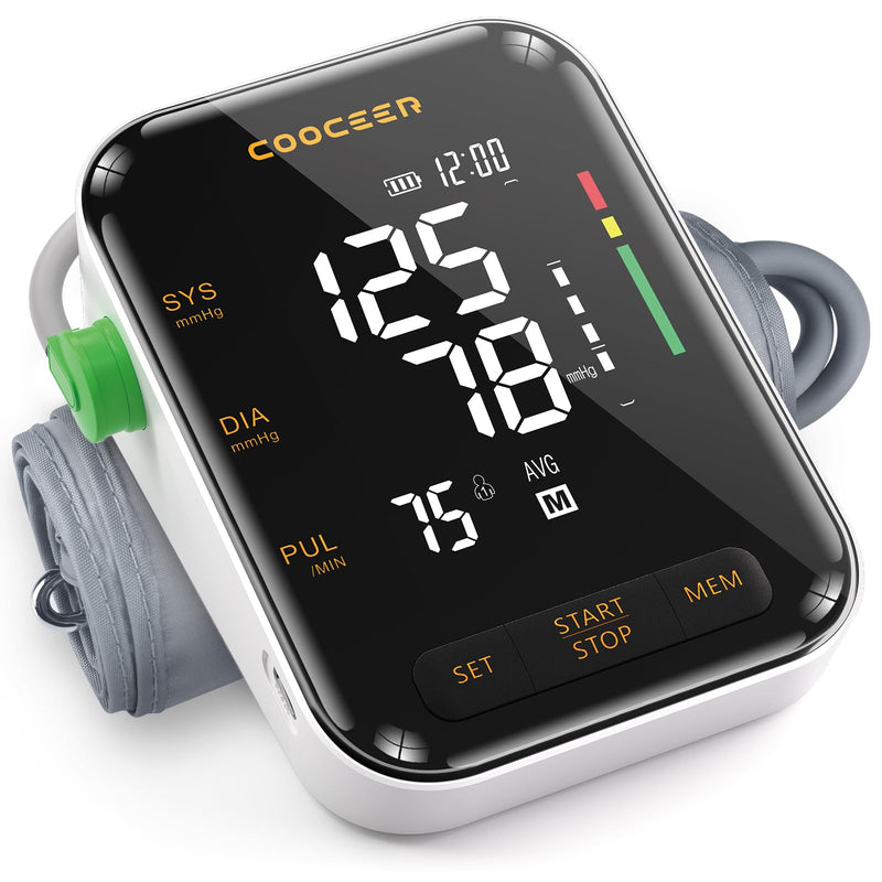 [Australia - AusPower] - Automatic Blood Pressure Monitor: X8 Digital Blood Pressure Machine Upper arm for Home use with Adjustable BP Cuff(8.7-16.5") - Large Backlit Display (Black) 