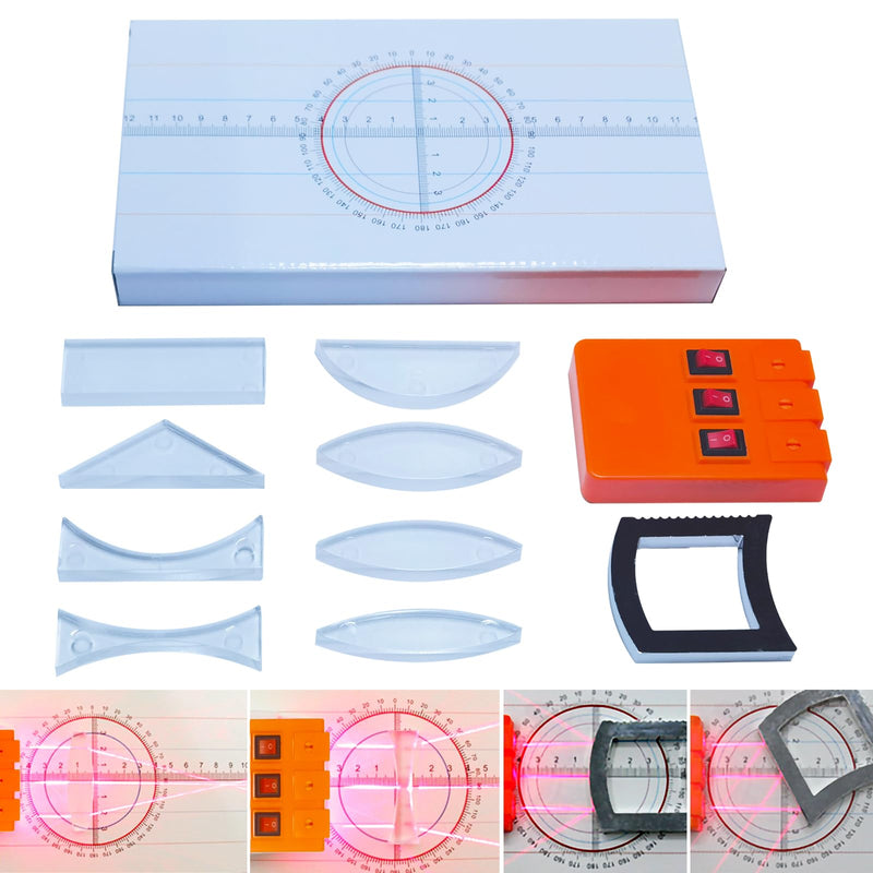 [Australia - AusPower] - Physics Optics Experiment Set Prisms Convex Lens Triple Laser Refraction School Light Refraction Reflection Learning Educational Science Kits 