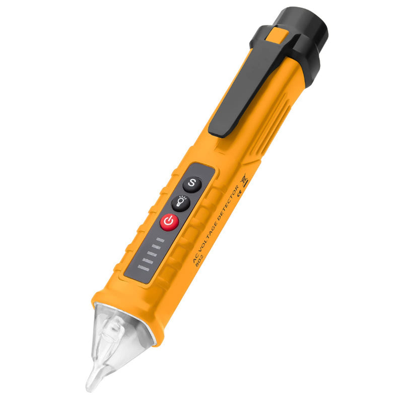 [Australia - AusPower] - AC Voltage Detector Non-Contact Digital Electrician Test Pen with LED Flashlight Sound Light Alarm for Circuit Testing 
