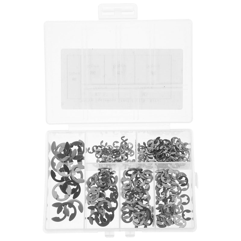 Stainless Steel Washers 300 Pcs 304 Open Split Washer E-Type Circlips E-Type Retaining Ring Circlip Assortment Kit to Circlip Assortment Kit