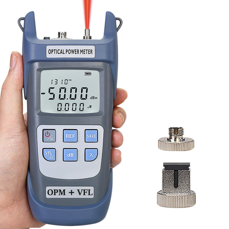 [Australia - AusPower] - Fiber Optical Power Meter with 1mW Light Source SC FC Connector, -50~26dBm, 10 Optic Wave Length, Optic Test Equipment for CCTV Communication Engineering 1.0 Milliwatts 