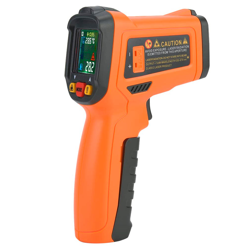 [Australia - AusPower] - Infrared Thermometer Gun, Touchless Thermometer PM6530D High Precision NO Contact Digital Laser Thermometer Gun -50C~800℃/ -58~1472 ℉ (1PC) for Cooking, Oven and Meat orange+black 