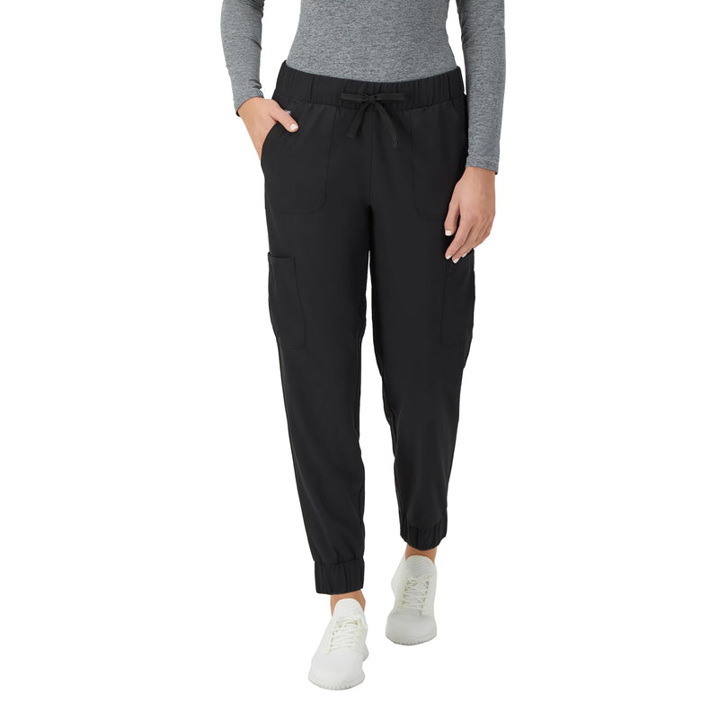 [Australia - AusPower] - Hanes Women's Scrubs Cargo Joggers, Healthcare Scrub Joggers for Women, Moisture Wicking Large New Ebony 