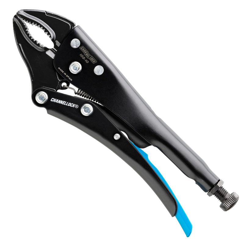 Channellock Locking Pliers 102-10 - Curved Jaw, Wire Cutter, Epoxy Resin Coating, Forged Steel - 10 In 10" Curved Jaw Locking Pliers w/ Wire Cutter