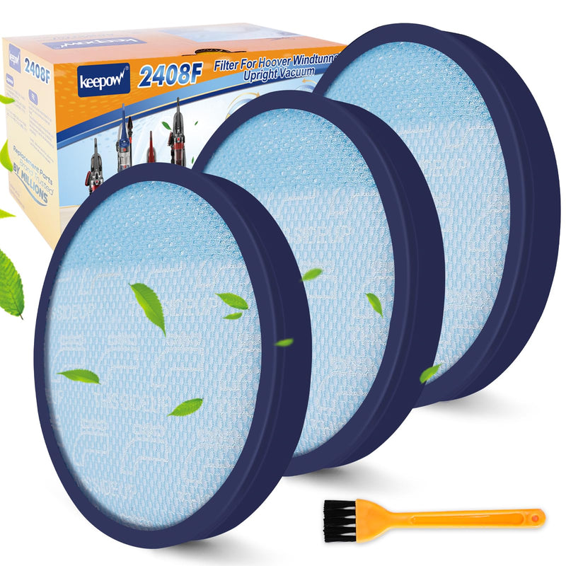 [Australia - AusPower] - KEEPOW 304087001 Vacuum Filters for Hoover Windtunnel Vacuum UH71250, UH71255, UH72600, UH71230, UH70825, UH72630, UH72625, UH70832, UH70820, UH70830, UH70800, HEPA Washable And Reusable (3 Pack) 