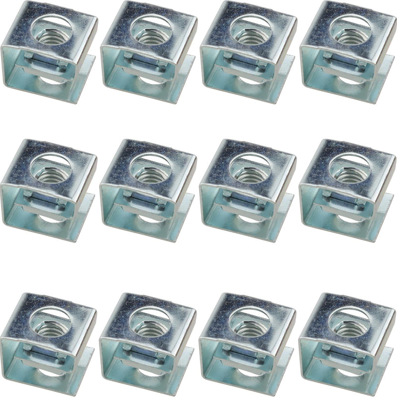 [Australia - AusPower] - 12pcs M6 Cage Nuts Carbon Steel 10-32 U-Shaped Slide-on Cage Nut 